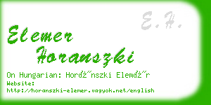 elemer horanszki business card